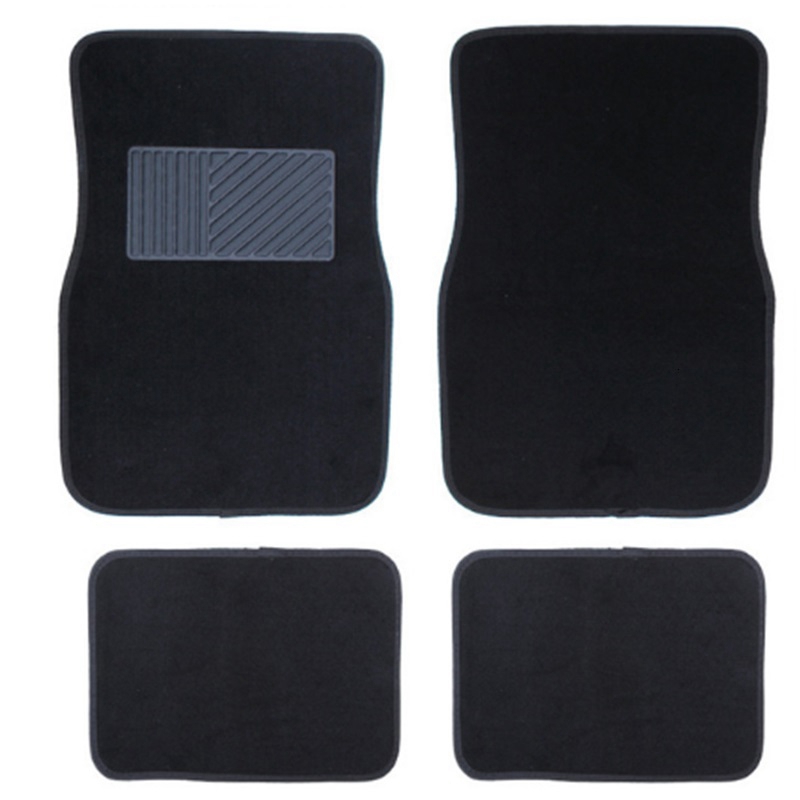 Carpet Car Floor Mats Set for Cars Trucks SUVS with Heel Pad - Front and Rear Mats Universal Classic Matching Heel Pad