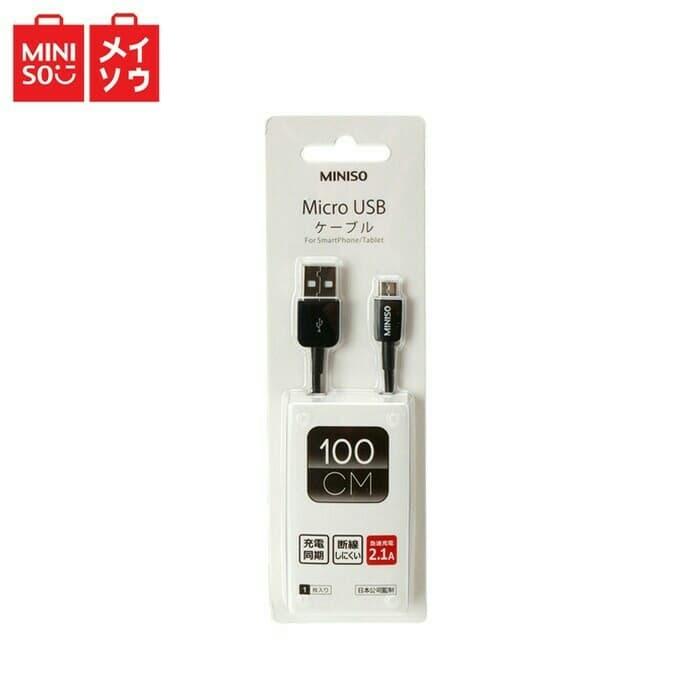 MINISO Kabel Data Micro USB 2.1A / Kabel Charging - Biru Muda
