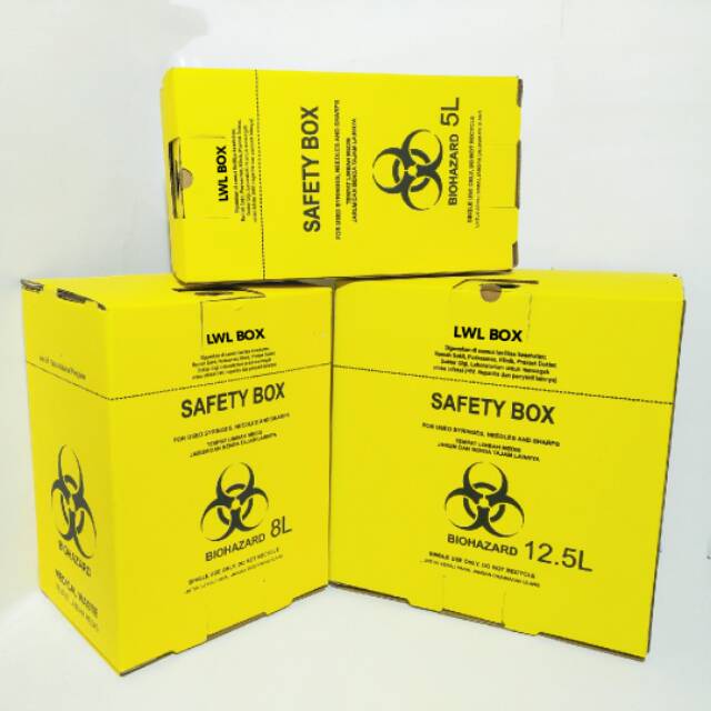 SAFETY BOX 12.5 LITER (BOX) / ADA PLASTIK ANTI BOCOR / BIOHAZARD BOX