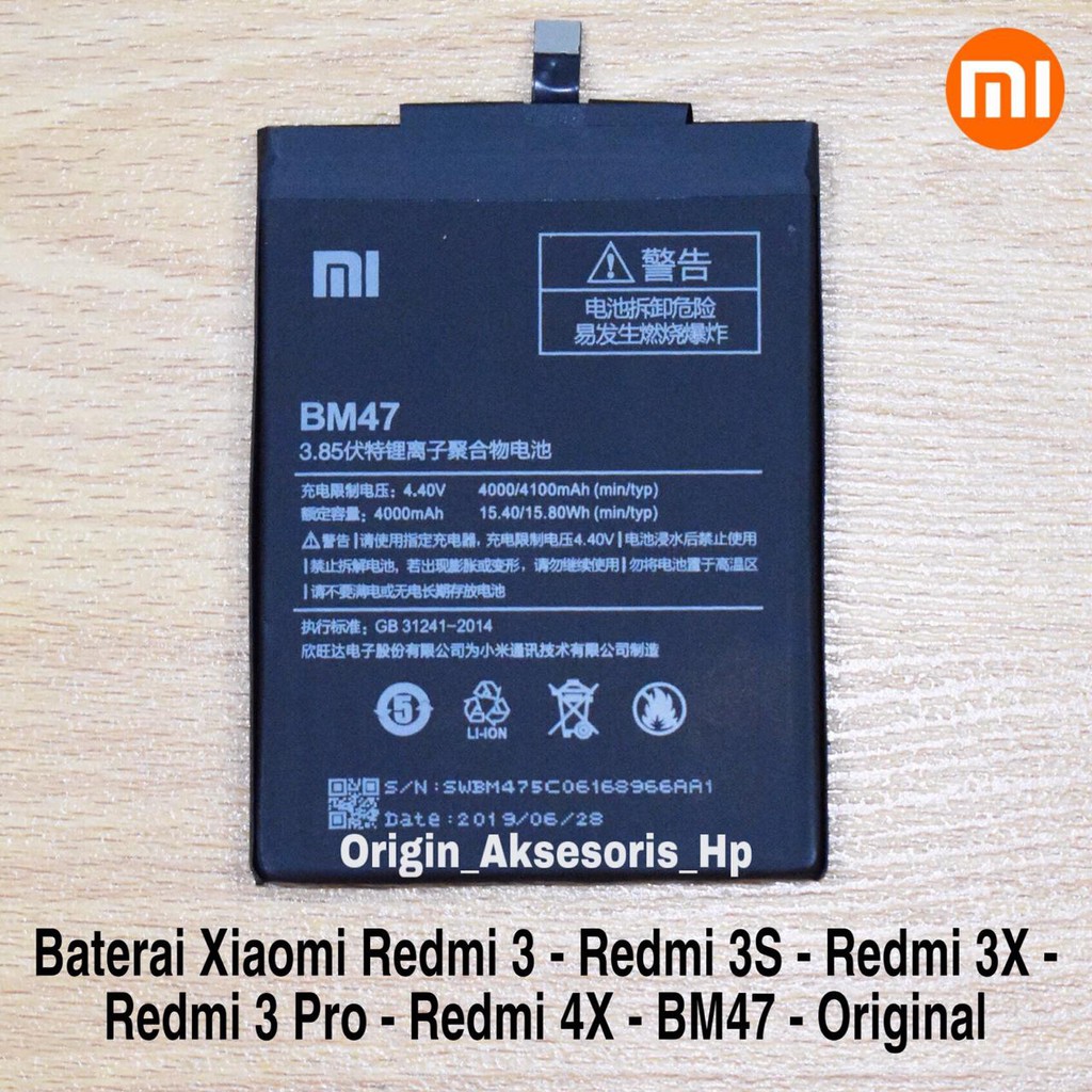Battery Baterai Xiaomi Redmi 3 3s Redmi 4x Bm47 Bm 47 Original Lazada Indonesia