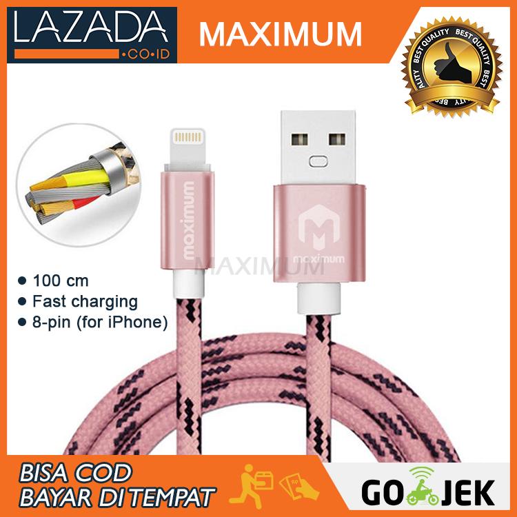 Maximum Nylon Kabel Data 8-pin 2A Fast Charging Data Cable 1 Meter for Iphone