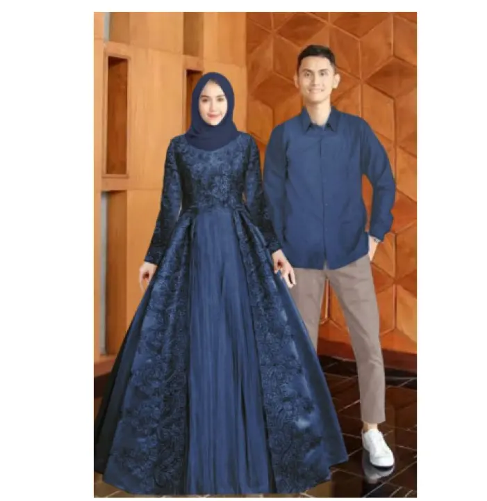 Baju Gamis Couple Suami Istri 2020 Bahan Brokat Untuk Keluarga Kk Cp Nurlela Lazada Indonesia