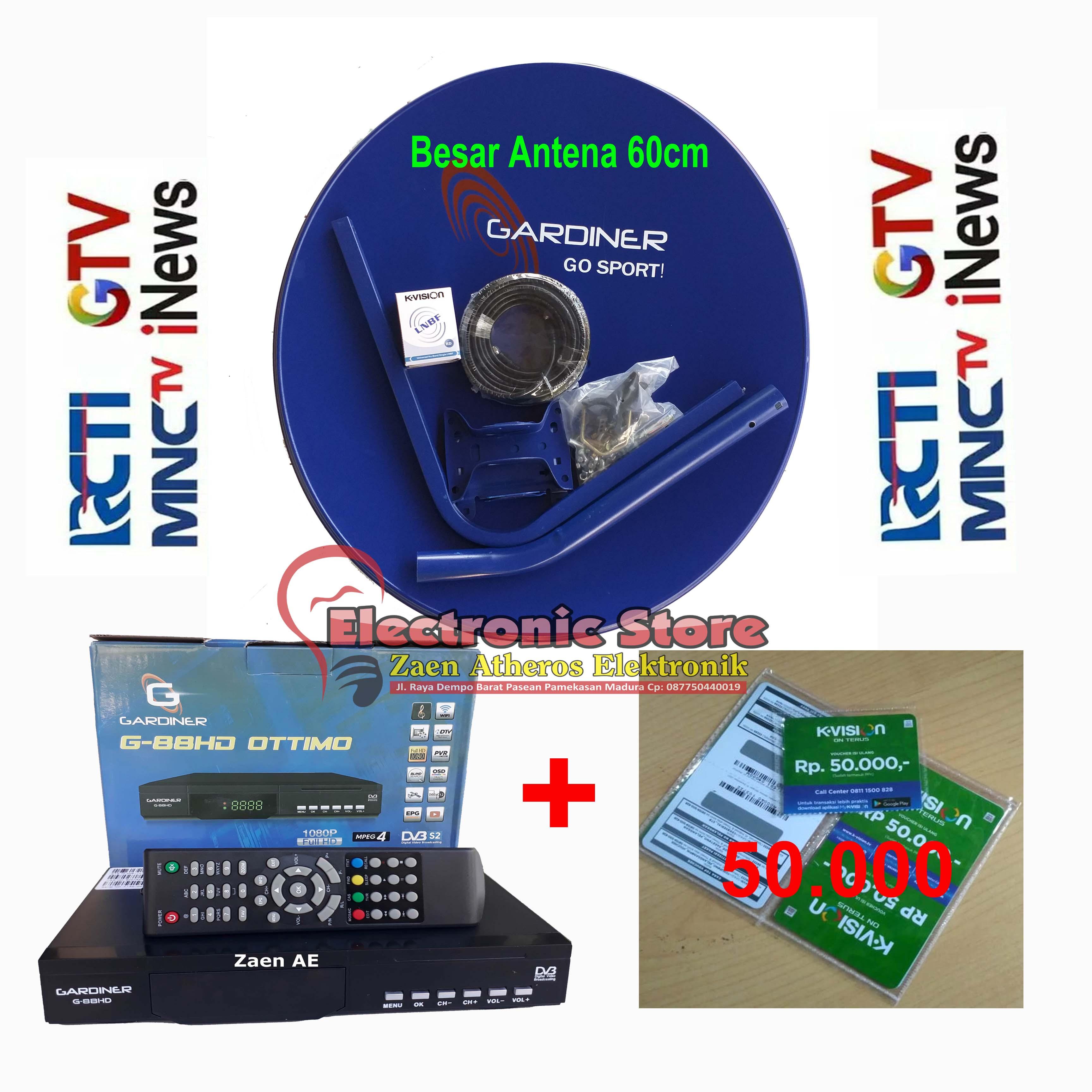Antena Parabola Mini Garmedia 60cm & Receiver Gardiner Ottimo plus Gratis MNC Group