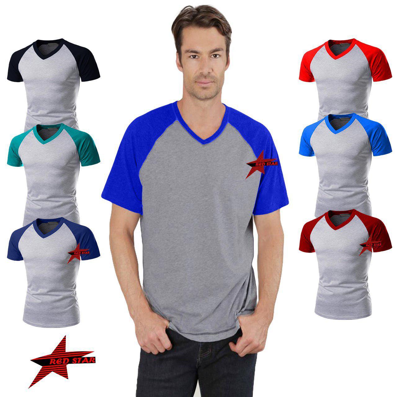 REDSTAR | raglan vneck polos lengan pendek | kaos distro