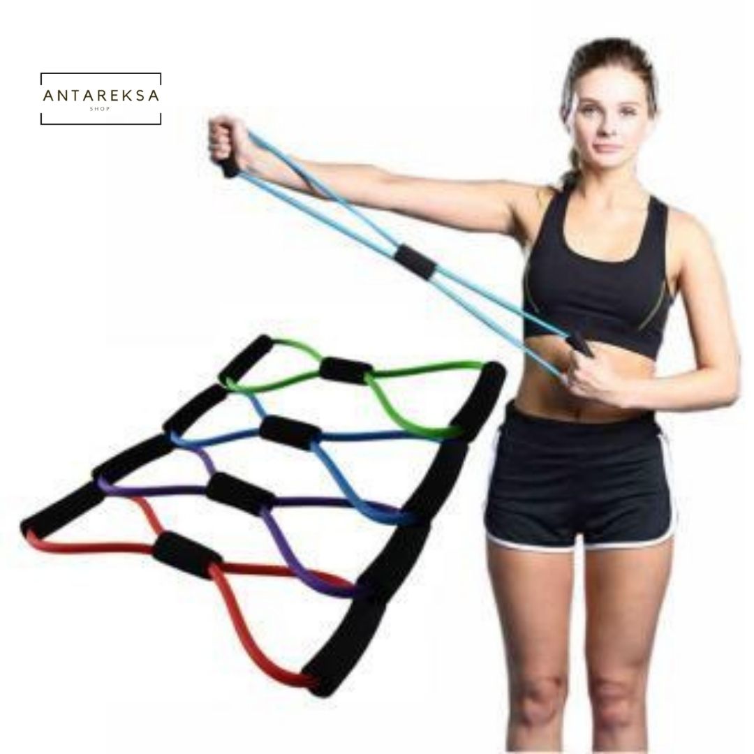 vegoo lateks pita elastis perlawanan pilates tabung tali tarik gym perlengkapan kebugaran yoga