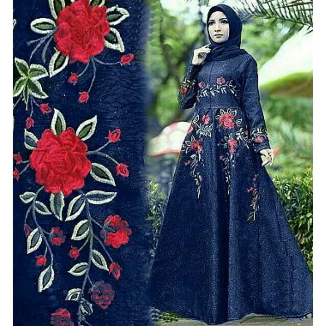 [COD] New Gamis/Maxi Laluna Ayana Embos Bordir Allsize LD110 PJ135 Tanpa Pashmina (ungu plum)