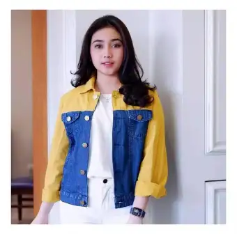 jaket jeans two tone