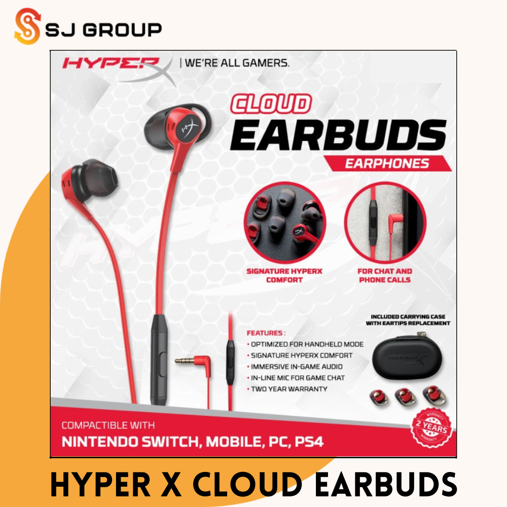 HyperX Cloud Earbuds Headset Gaming Kingston Hyper X with Mic Lazada