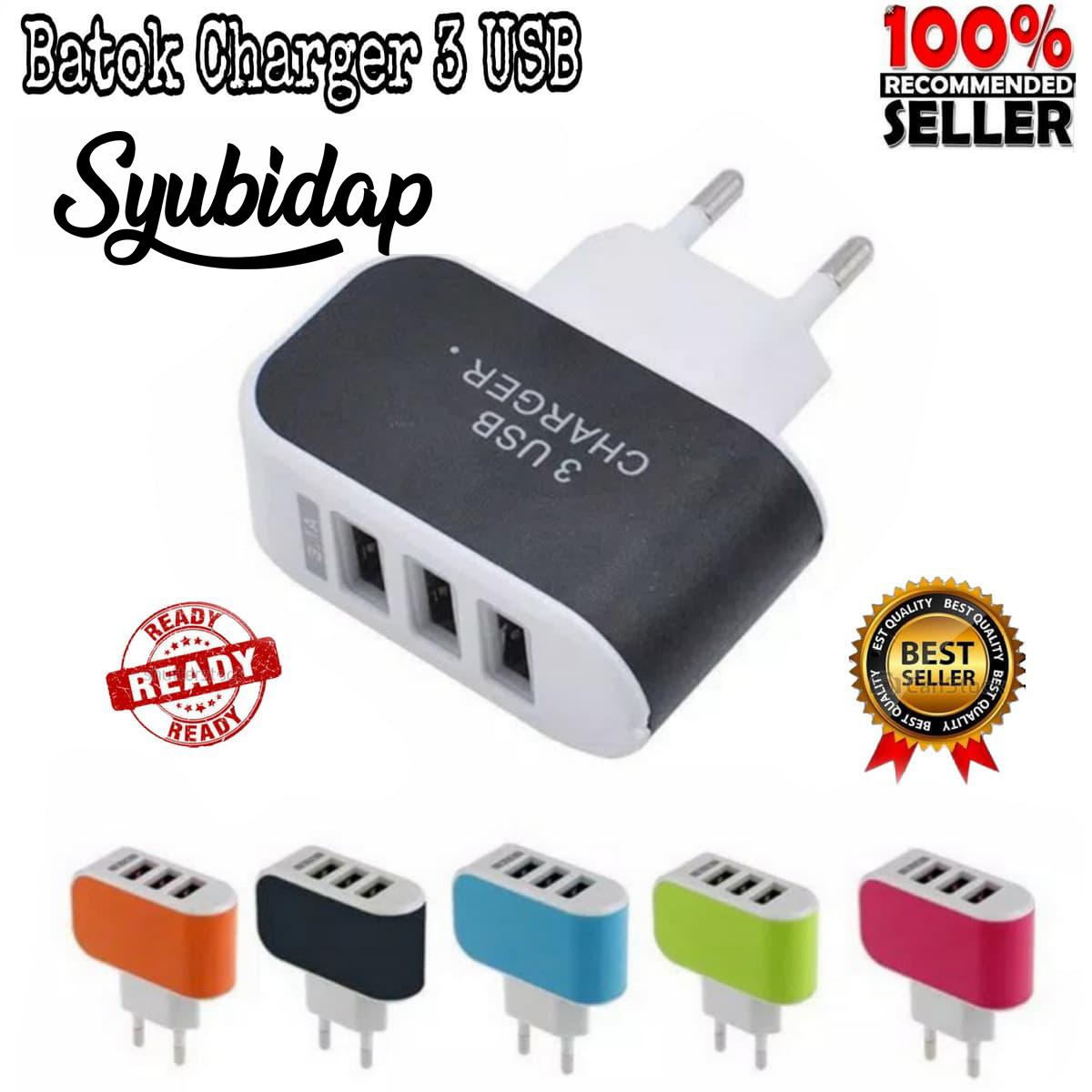Syubidap - [Harga Promo] Kepala Charger 3 Port USB Kepala Adaptor 3 Cabang Batok Charger