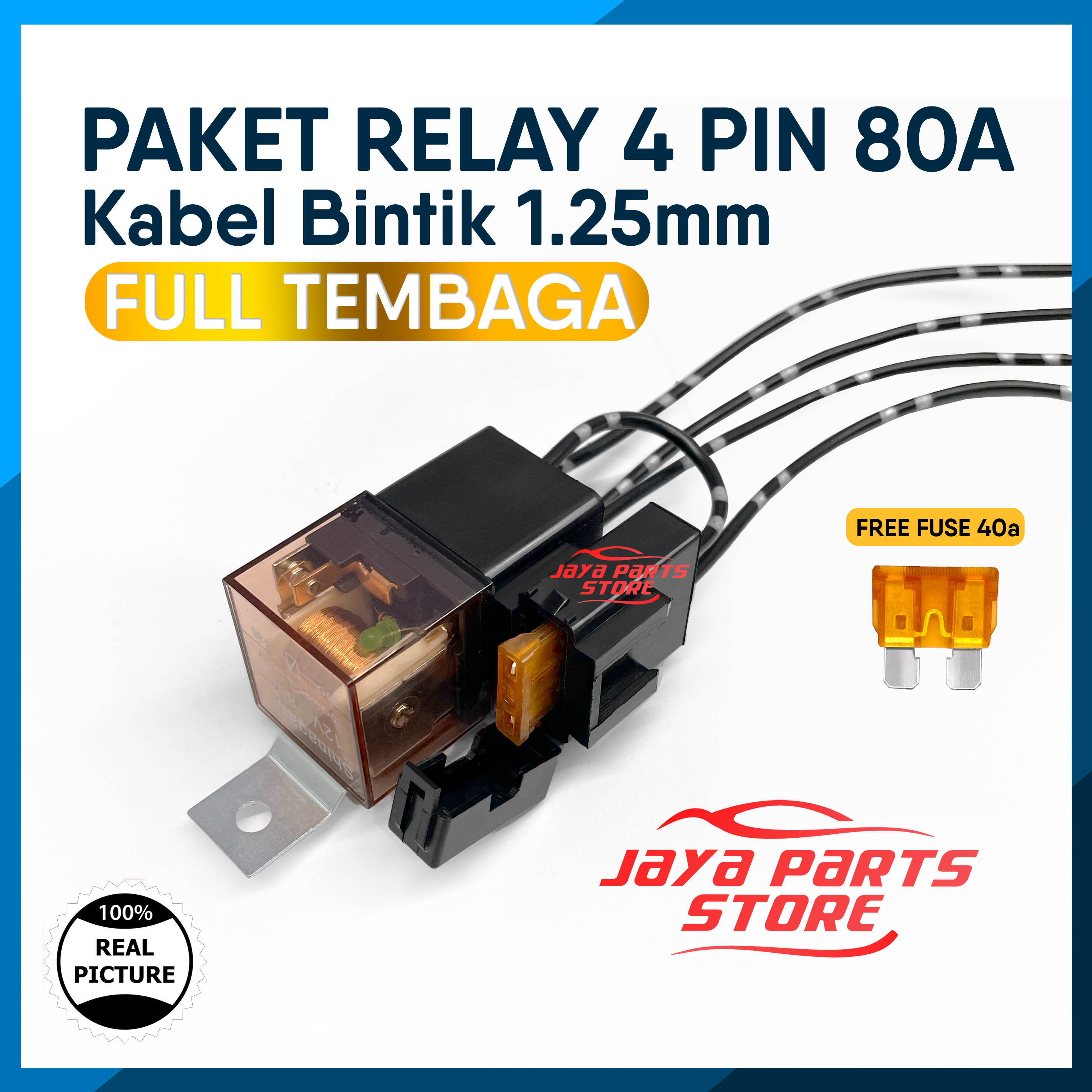 Relay Untuk Klakson dan Lampu Tembak Riley 4 Kaki 12v 80A Kelakson