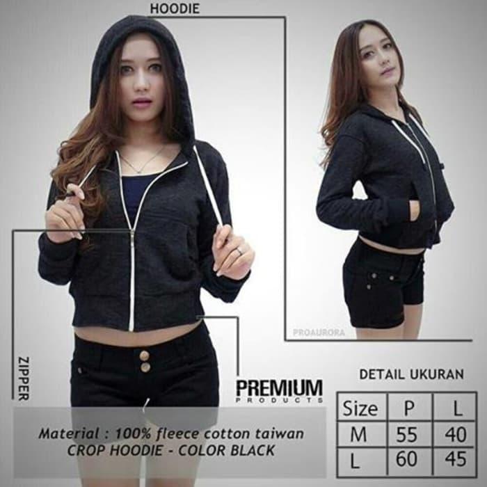 Crop Hoodie Jacket - Hoodie Sweatshirt Wanita