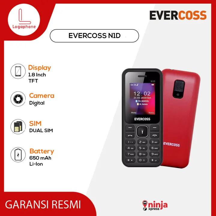 Hp Candybar Evercoss N1d Handphone Jadul With Camera Dual Sim Senter Radio Fm Tanpa Headset Bluetooth Internet Garansi Resmi Hp Murah Evercoss N1d Lazada Indonesia