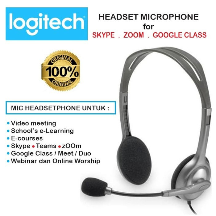 Mic Headphone Headset Logitech Skype 