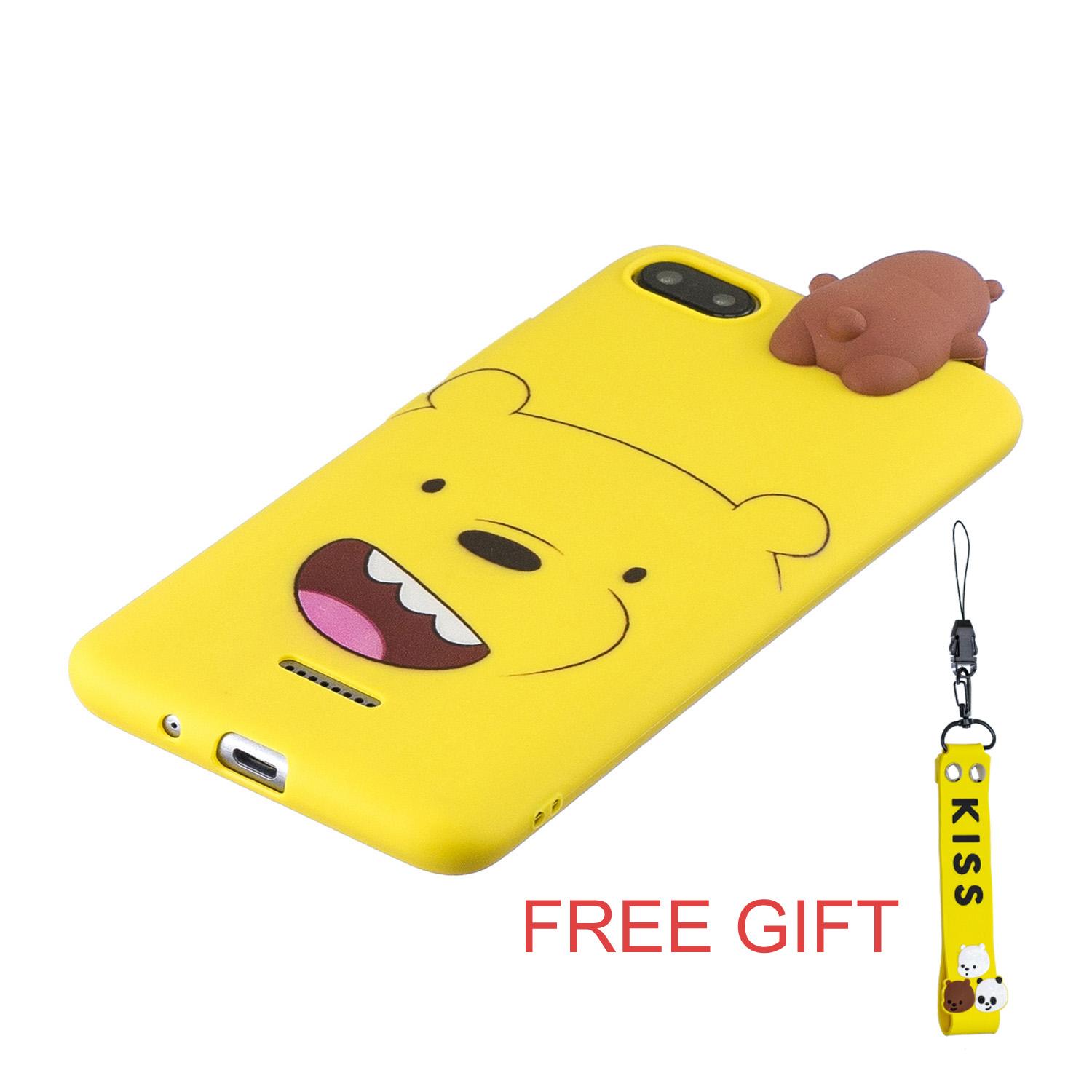 Untuk XIAOMi Redmi 6A 3D Kartun Indah Berwarna Painted Lembut TPU Penutup Belakang Non-Slip Shockproof Casing Pelindung Penuh Gaya: XIAOMi Redmi 6A