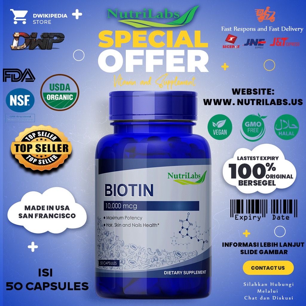 biotin-nutrilabs-puritan-pride-dosis-7500-mcg-isi-50-100-biotin