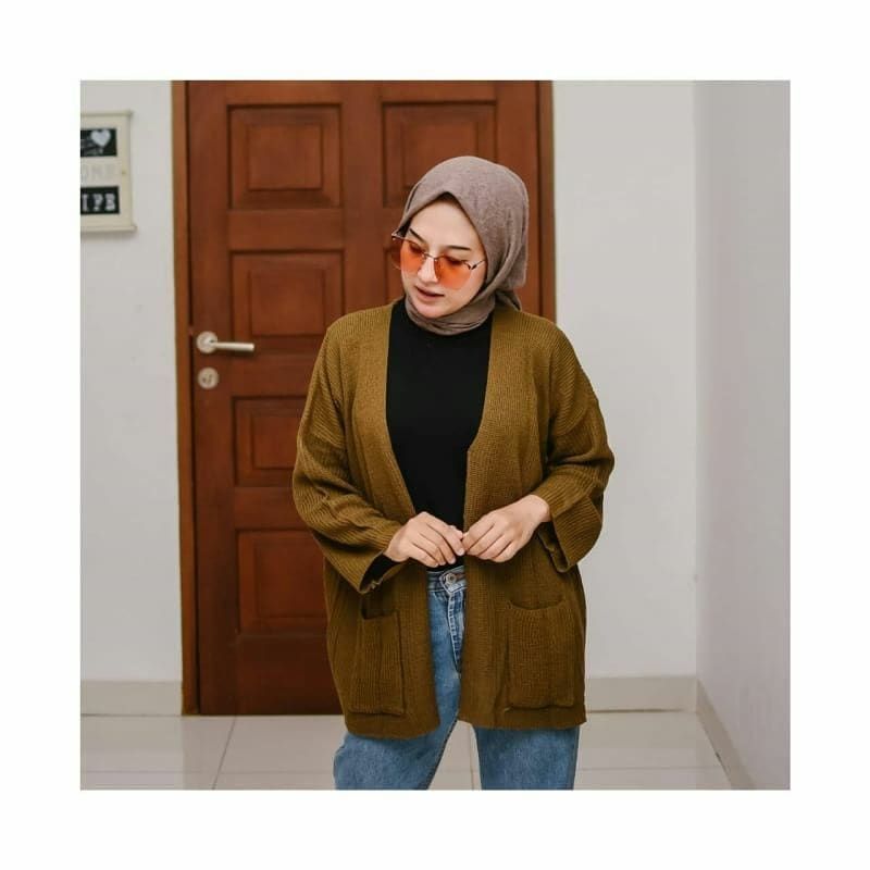 CARDIGAN RAJUT WANITA SAKU / LOOCY 