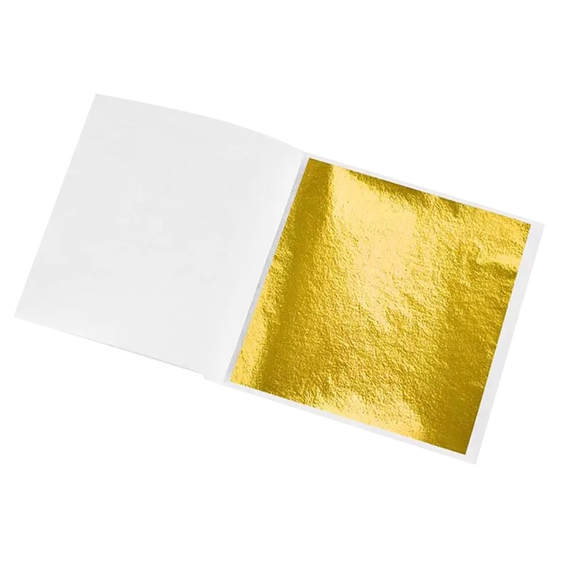 24K Gold Leaf เอดดัลไวส์ฟอยล์สีทองแผ่นสำหรับตกแต่งเค้กสำหรับศิลปะหัตถกรรม Gilding กระดาษ10ชิ้น/แพ็ค Gold Leaf Craft กระดาษ
