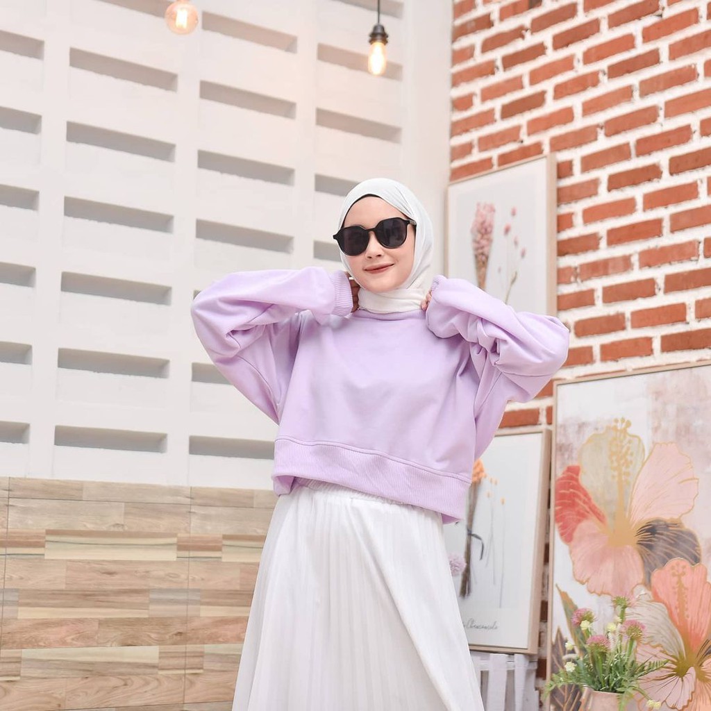 Oversize Crop Sweater - Sweater Wanita Kekinian Oversize Crop cewek |  Lazada Indonesia