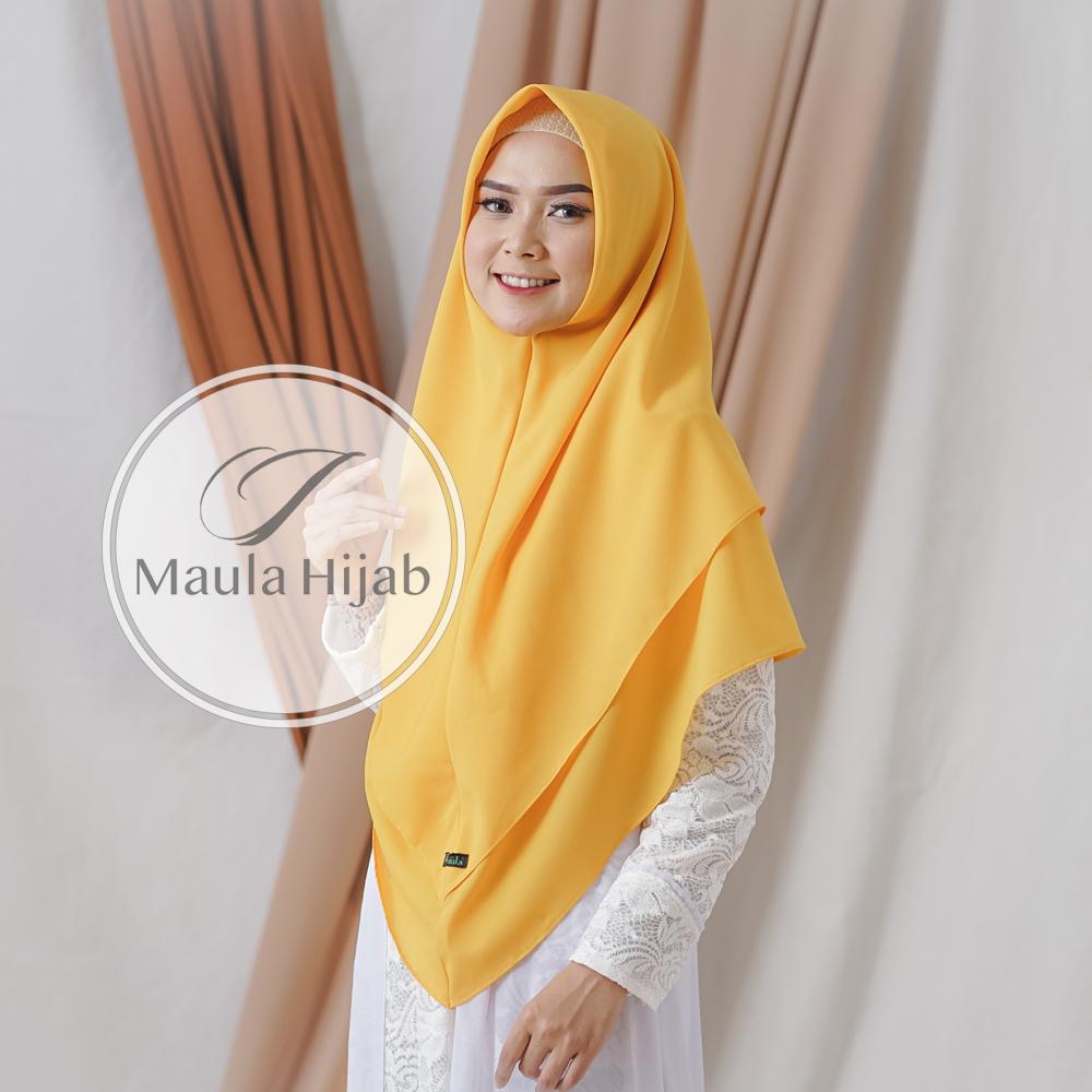Maula Hijab Kerudung Jilbab Instan Khimar Syari Jumbo Tanpa Pet Full Double Dua 2 Layer Diamond Ori REAL PIC
