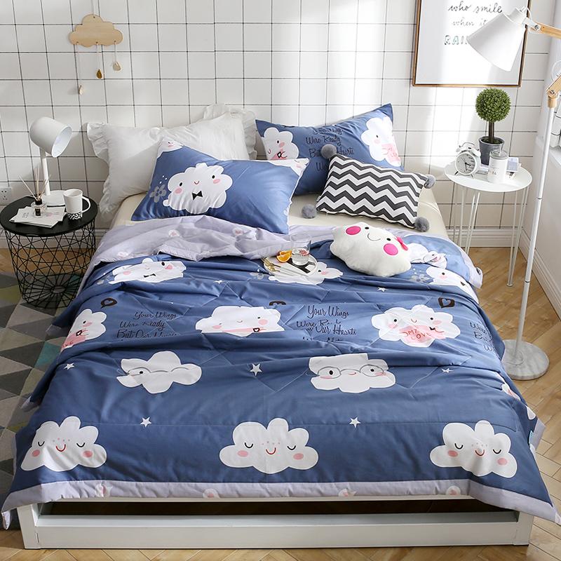 HYX Cotton Summer Quilt Airable Cover Can Rinsing Machine Wash Blanket Summer Blanket Thin Was