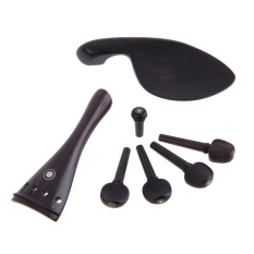 1set 7 Ebony 4/4 Violin Tailpiece Endpin 4 Pegs Chinrest Pegs Violin Parts