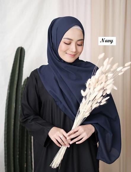 YELONIX - Hijab Polos Pashmina Diamond Crepe / Sabyan Ukuran 150 cm x 75cm / Jilbab Premium / Kerudung / Scarf Wanita / Busana Muslim / Aksesoris Hijab