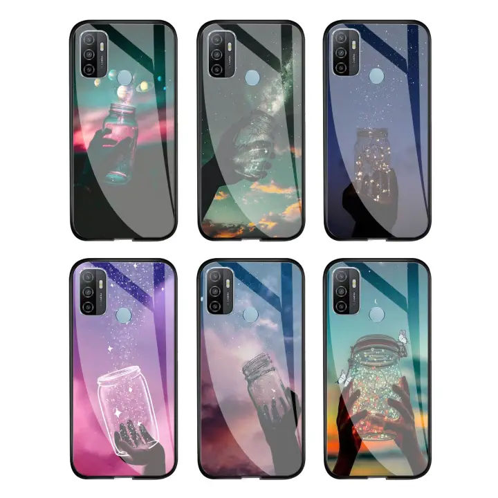 Softcase Glass Kaca Anti Pecah For Oppo A53 Custom Case Case Lucu Case Realme Kesing Oppo