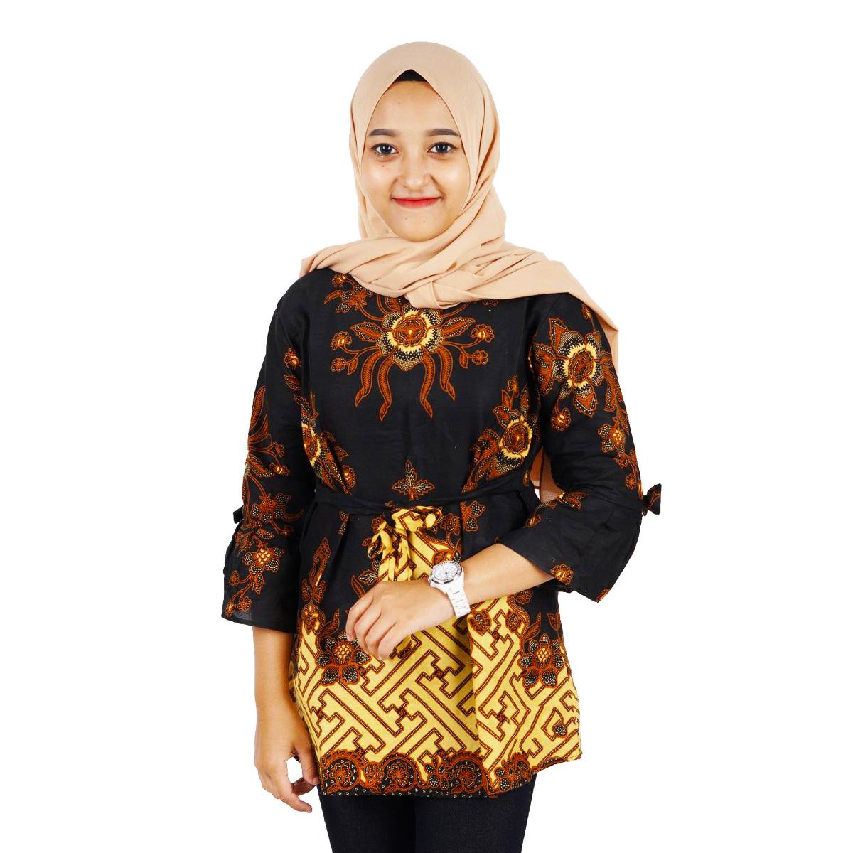 VAFASTORE Atasan Batik Wanita Motif Terbaru Baju Wanita Modern Baju Kerja