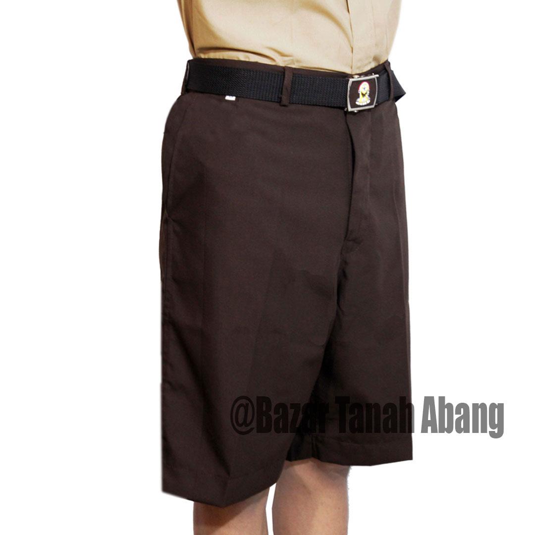 Celana Pendek Coklat Pramuka,- Siswa Sekolah SD, Madrasah -Bazar Tanah Abang