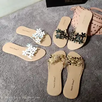 Darlina - Sandal Flat Shoes Bunga Asoka