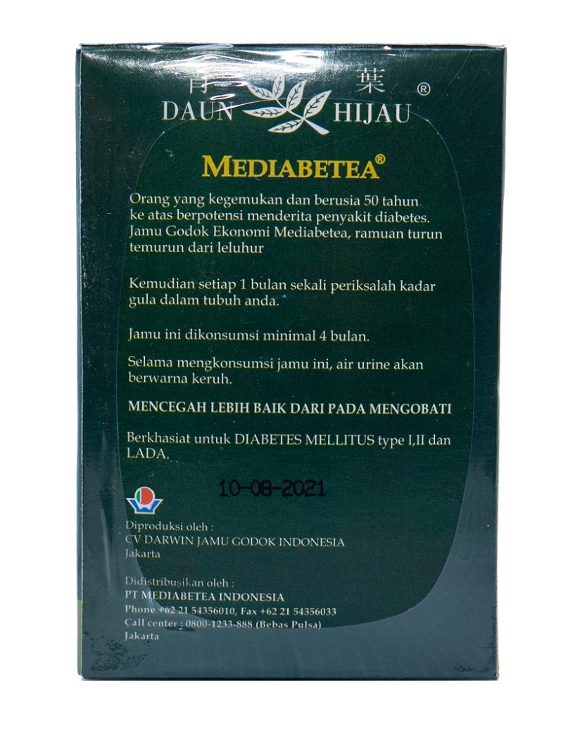 Daun Hijau Mediabetea Untuk Diabetes Ramuan Turun Temurun 15 Sachet Lazada Indonesia