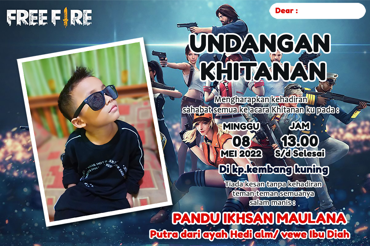 undangan khitanan anak / undangan khitan karakter/ undangan custome