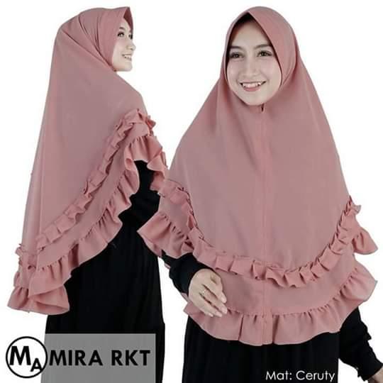 Hijab Khimar Syari Jilbab Khimar Syari Kerudung Khimar Syari Instan Panjang Terbaru bahan Ceruty Dua Layer Rampel_AF