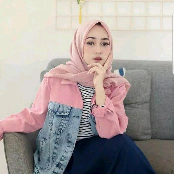 Jaket Jeans Kombinasi Unisex Wanita Cewe Cowo Pria Bioblitz Wash Biru Muda Pink Coklat Hijau (