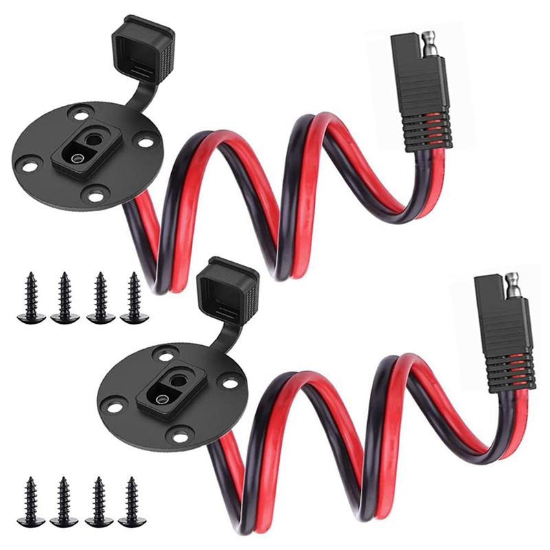 2Pcs SAE Power Socket Sidewall Port,Weatherproof SAE Quick Connect