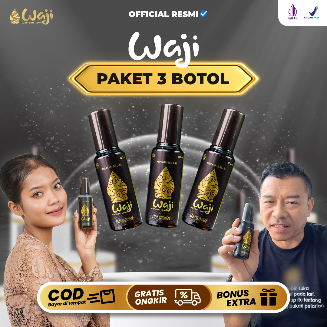 3 BOTOL WAJI WARISAN JAWI - WAJI Minyak Balur Solusi Ampuh Atasi Nyeri ...