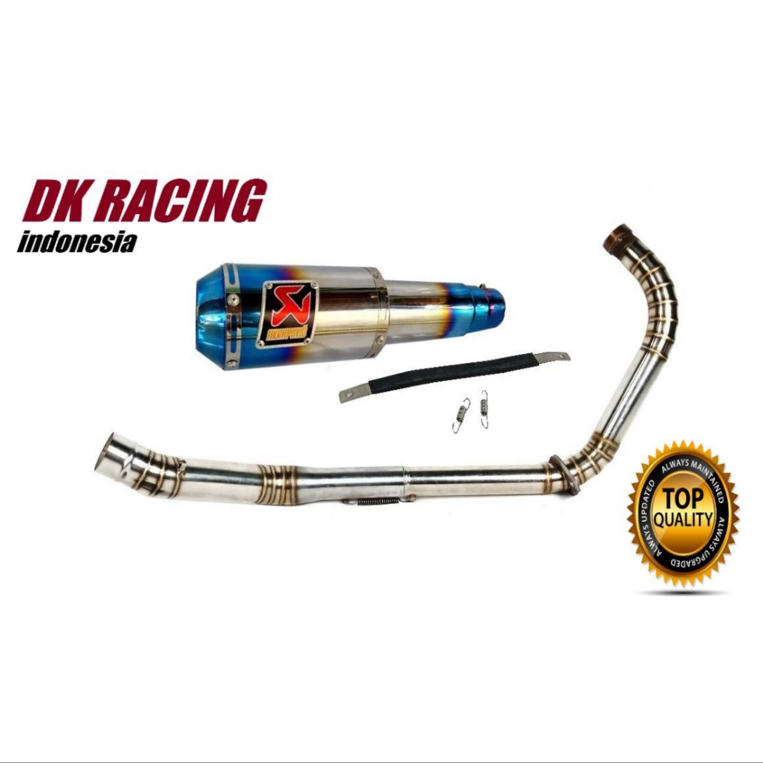 Knalpot Racing Suzuki Gsx 150 Akrapovic Lorenzo Biru Full Cacing By Dk Racing Bekasi.