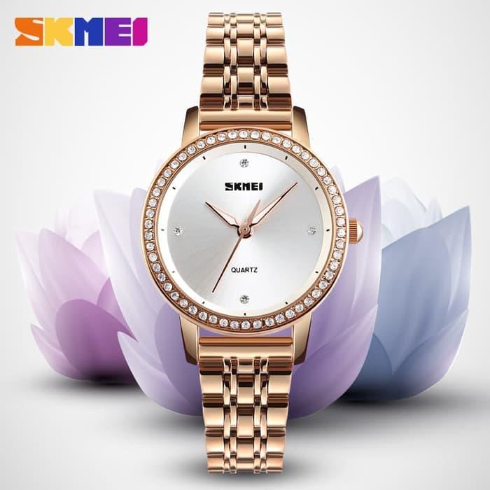 PROMO Jam Tangan Wanita Original Strap Rantai SKMEI 1311 Anti Air ROSE GOLD TERBARU TERLARIS