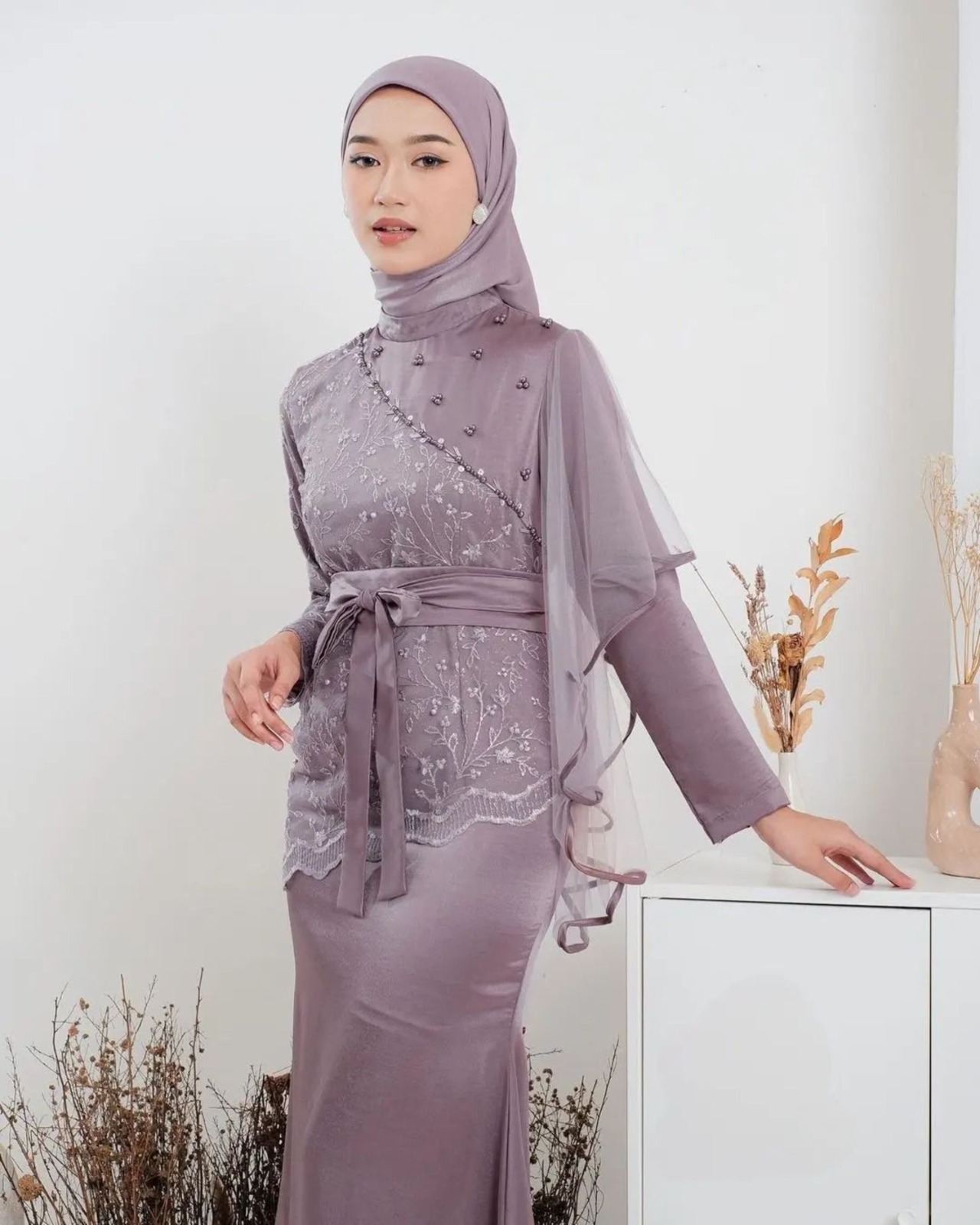 Brokat Flower Girl Dresses Silk Brokat Baju Bridesmaid Grey Jual