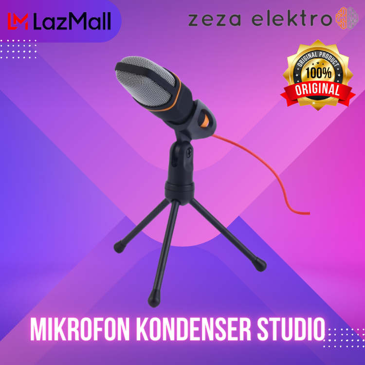 TaffSTUDIO Mikrofon Kondenser Studio dengan Stand mic karaoke suara