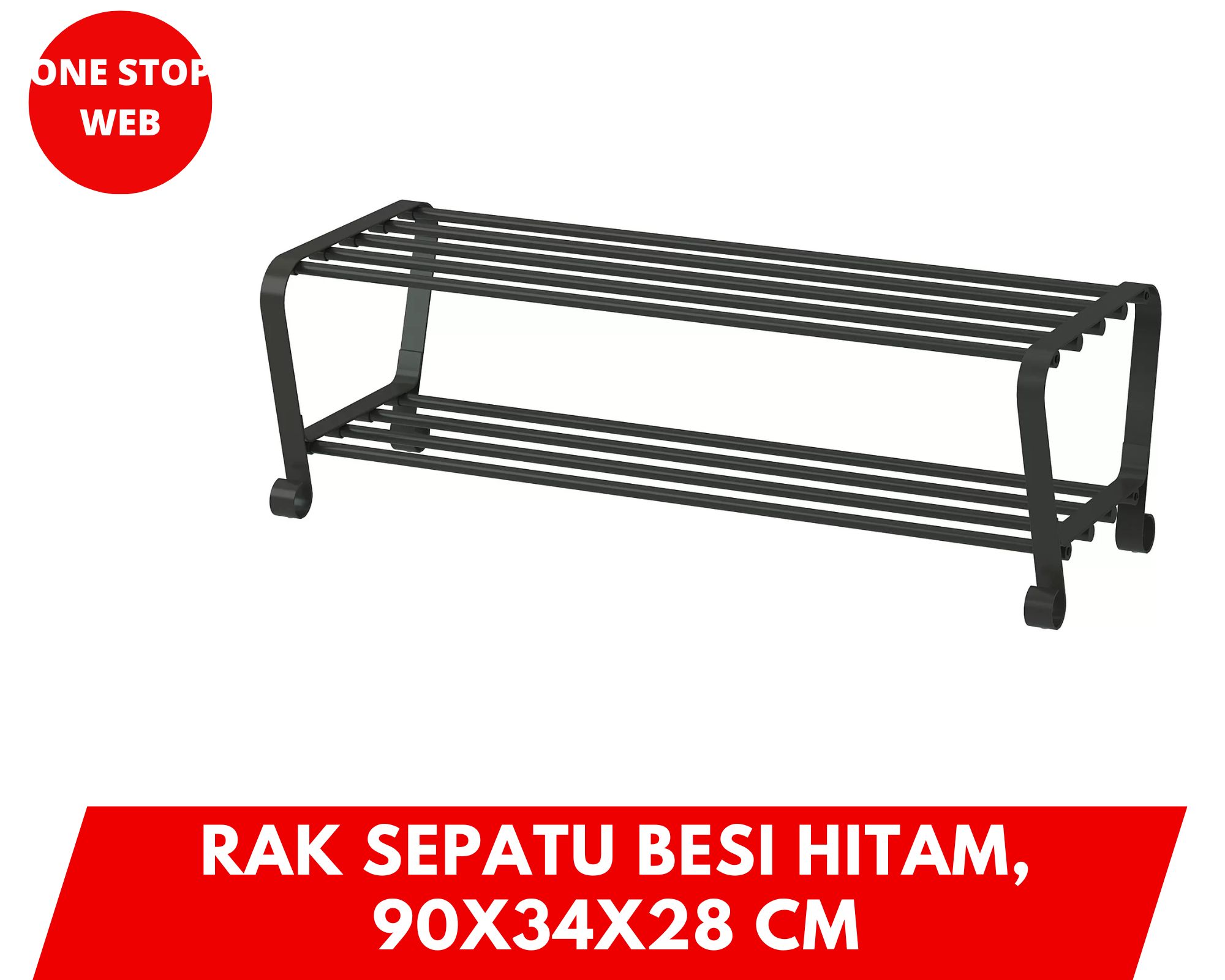 PORTIS Rak Sepatu Besi Hitam Up To Pasang 90x34x28Cm Steel Shoe