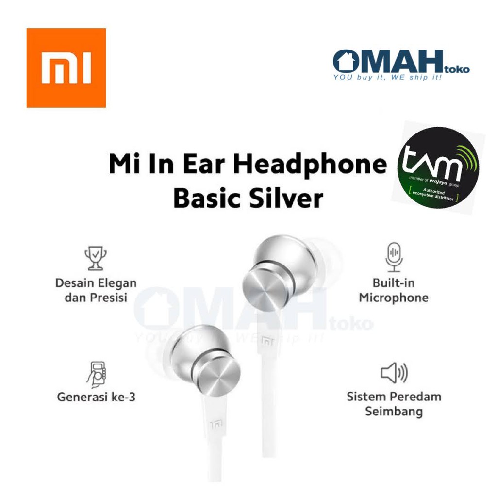 Original Xiaomi Mi In Ear Headphones Basic - Mi Earphone Piston Basic  Garansi Resmi TAM | Lazada Indonesia