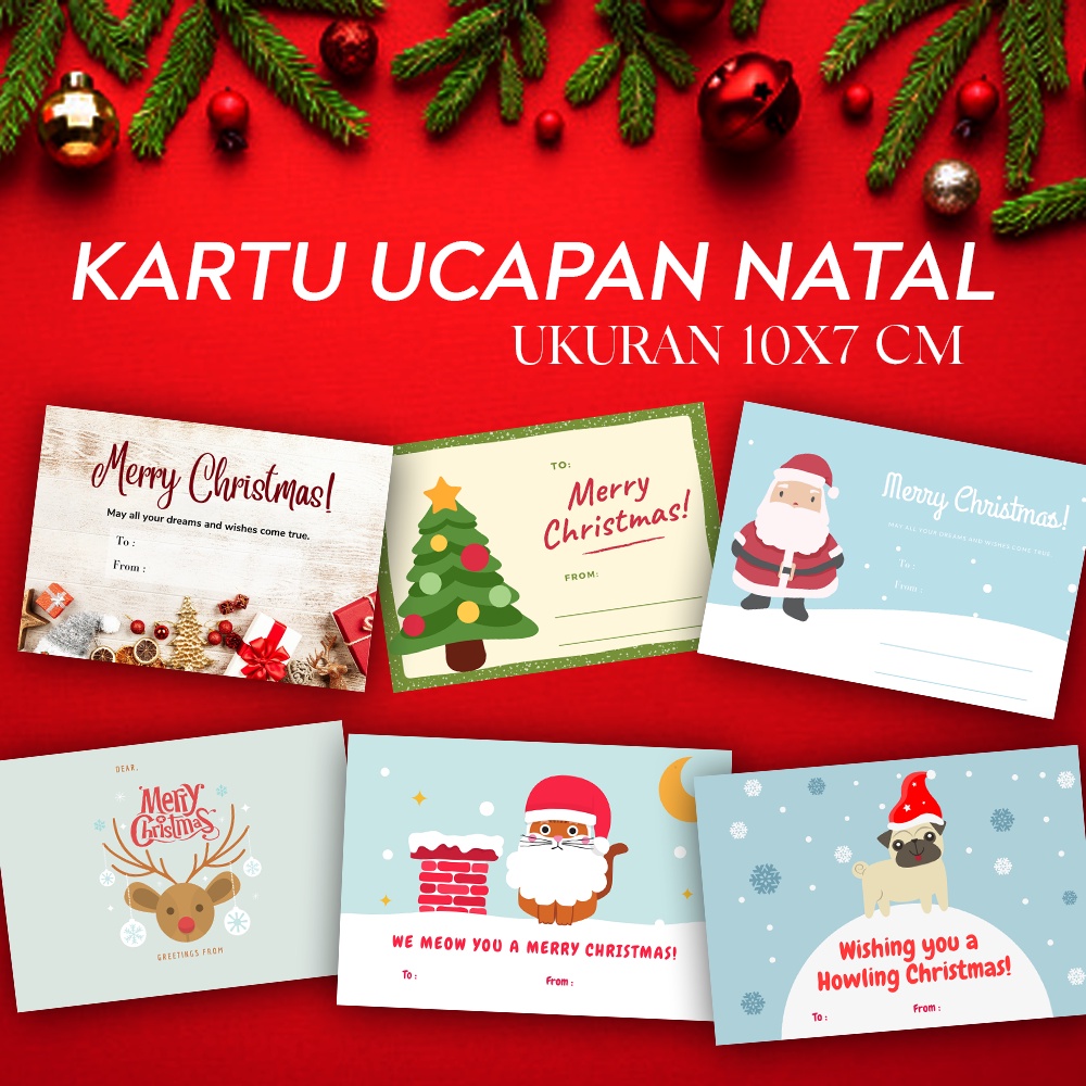 Kartu Ucapan Selamat Natal / Kartu Ucapan Natal Ukuran 10x7 / Kartu