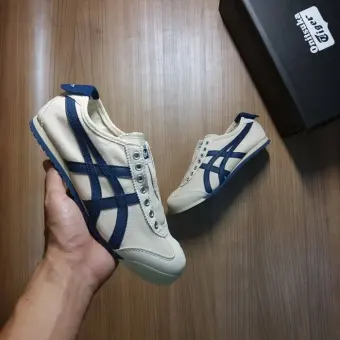 onitsuka tiger slip on cream navy