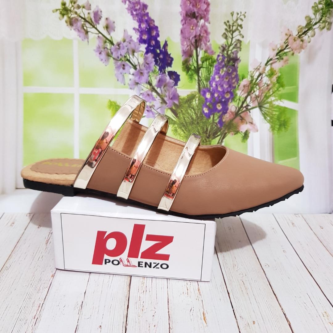 Pollenzo Shirley Loafer Wanita Sandal Flat Multi-Strap