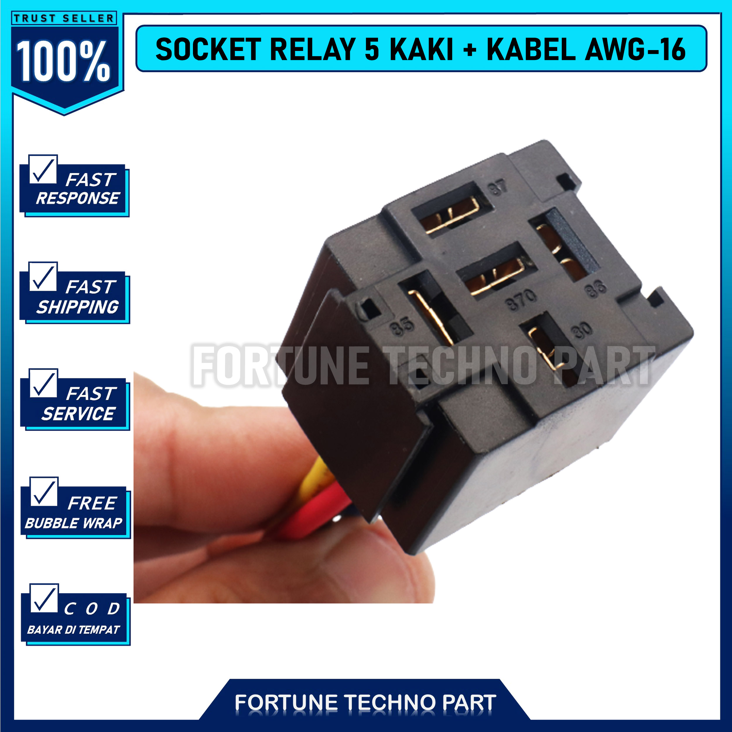 Socket Relay Bahan Plastik 5 Kabel Soket Relay Mobil Motor 5 Kaki