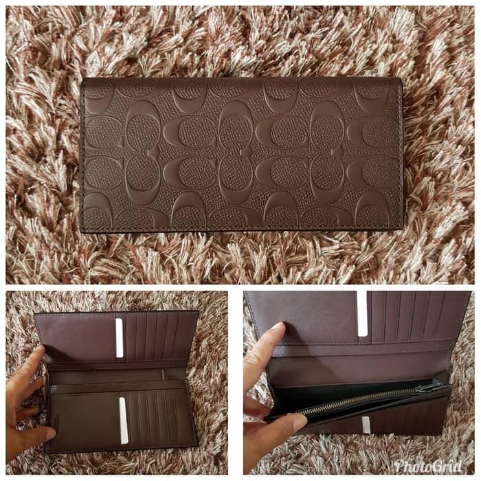 DOMPET COACH ORIGINAL - COACH SLIM WALLET EMBOSSED MAHOGANY e