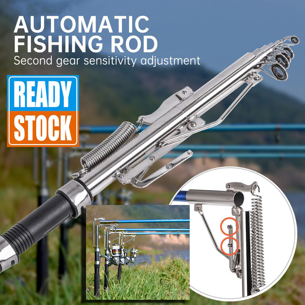 Joran Pancing Otomatis Stainless Steel Tanpa Spool Fishing Rod Telescopic Tongkat Pancingan