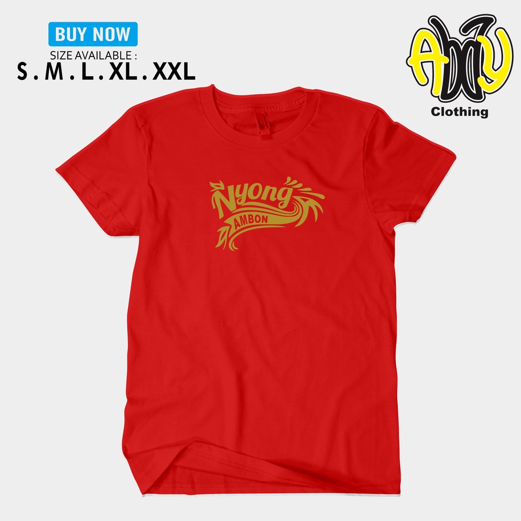 Kaos Tishirt Baju Sablon Polyplex NYONG AMBON Katun Combed 30s Lengan ...