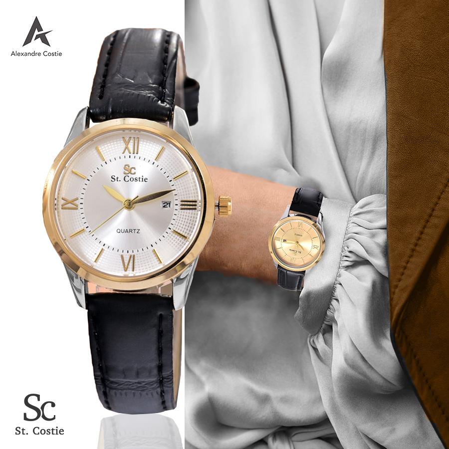 Saint Costie Jam Tangan Wanita - SC8063A-L-TGL-Leather Band-TALI KULIT |  Lazada Indonesia